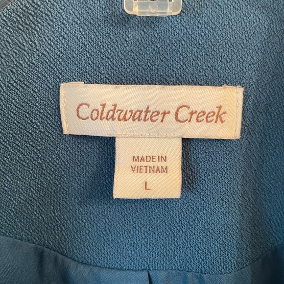 Coldwater Creek teal pantsuit, size L - Picture 3 of 8